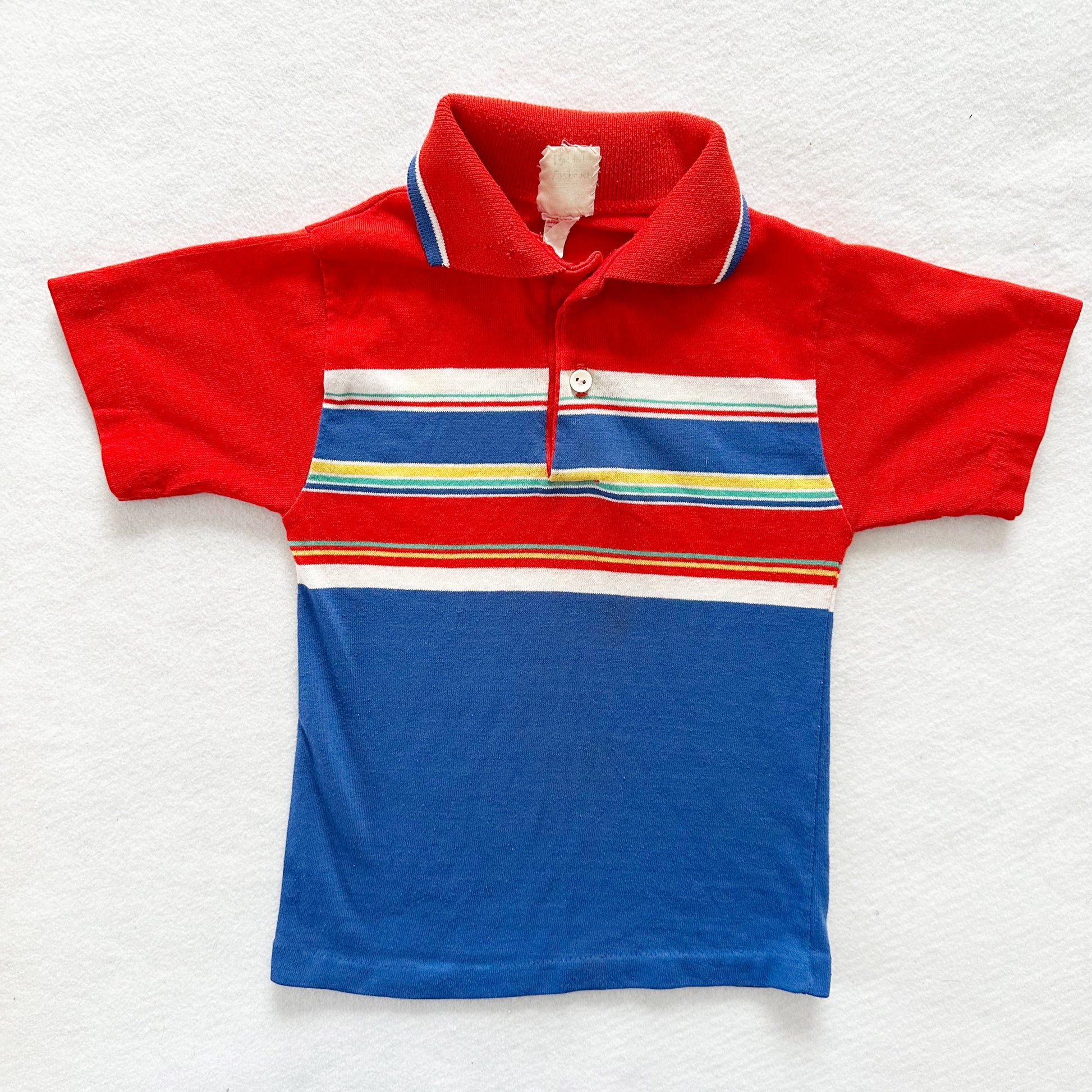 Vintage JC Penney Primary Striped Kids Polo