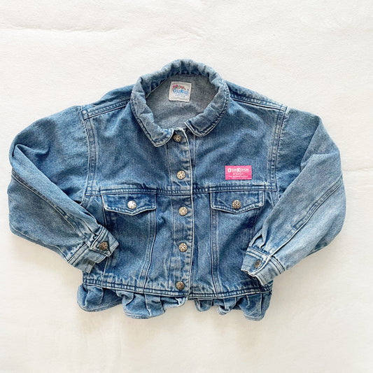 OshKosh Ruffle Denim Jacket - Yellow Clover Vintage Kids Clothes