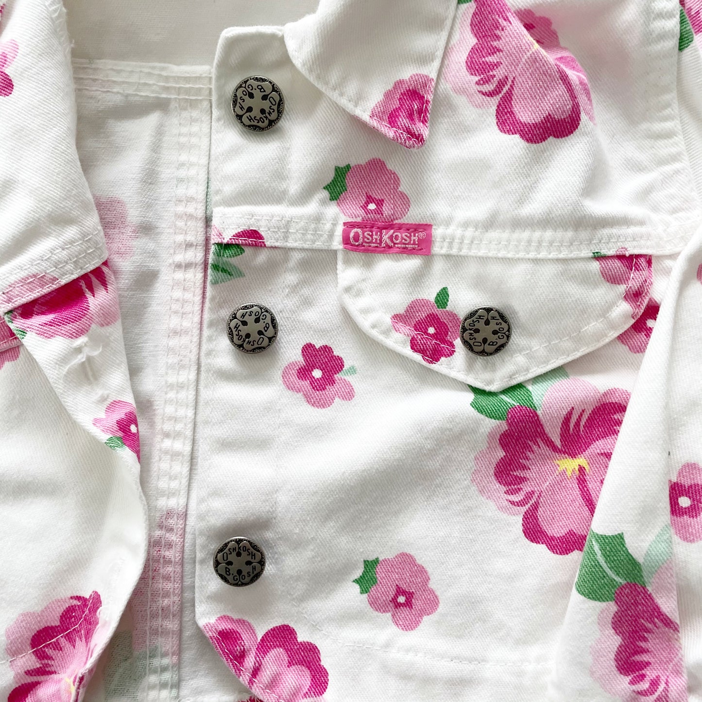 OshKosh Hibiscus Flower Cropped Jacket + Skirt - Yellow Clover Vintage Kids Clothes