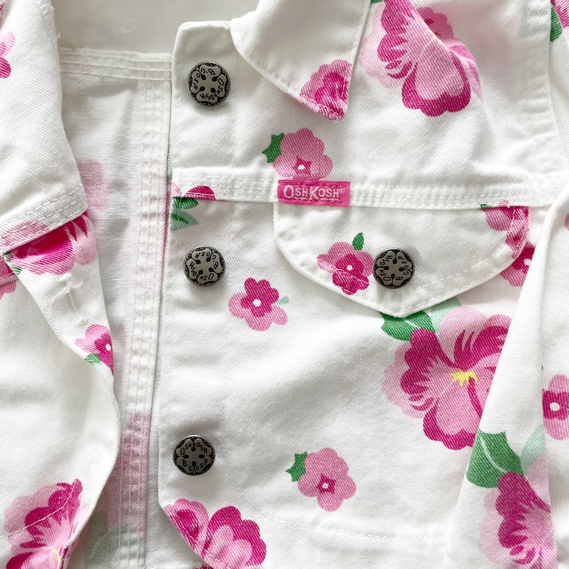 OshKosh Hibiscus Flower Cropped Jacket + Skirt - Yellow Clover Vintage Kids Clothes