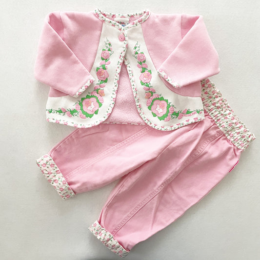 OshKosh Floral Cardigan + Pants Set