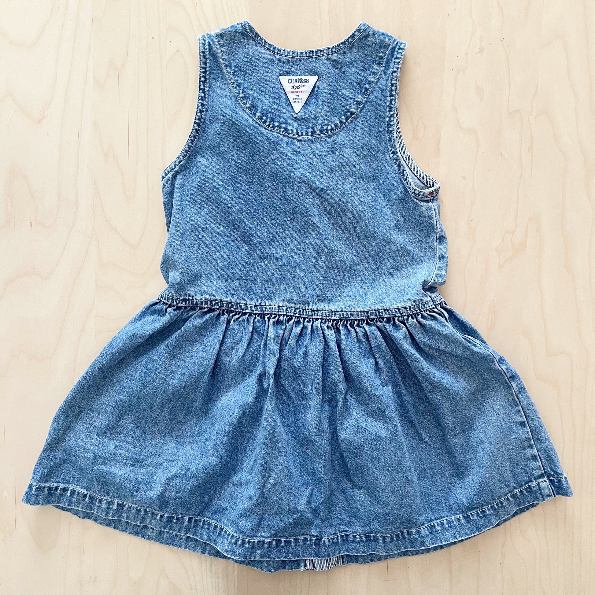 OshKosh Denim Button Front Dress - Yellow Clover Vintage Kids Clothes