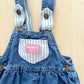 OshKosh Striped Accent Bubble Overalls - Yellow Clover Vintage Kids Clothes