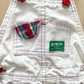 OshKosh White Primary Plaid Shortalls - Yellow Clover Vintage Kids Clothes