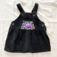 OshKosh Black Floral Bow Back Skirtall - Yellow Clover Vintage Kids Clothes