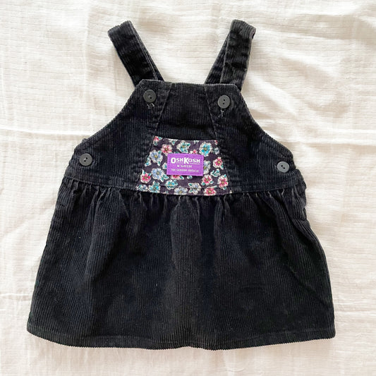 OshKosh Black Floral Bow Back Skirtall - Yellow Clover Vintage Kids Clothes