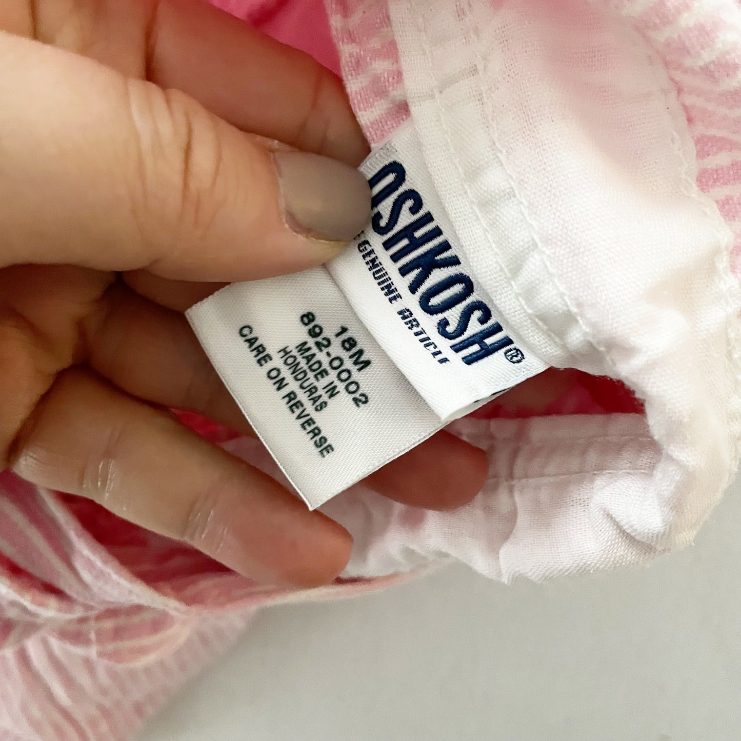 OshKosh Light Pink Hickory Stripe Overalls