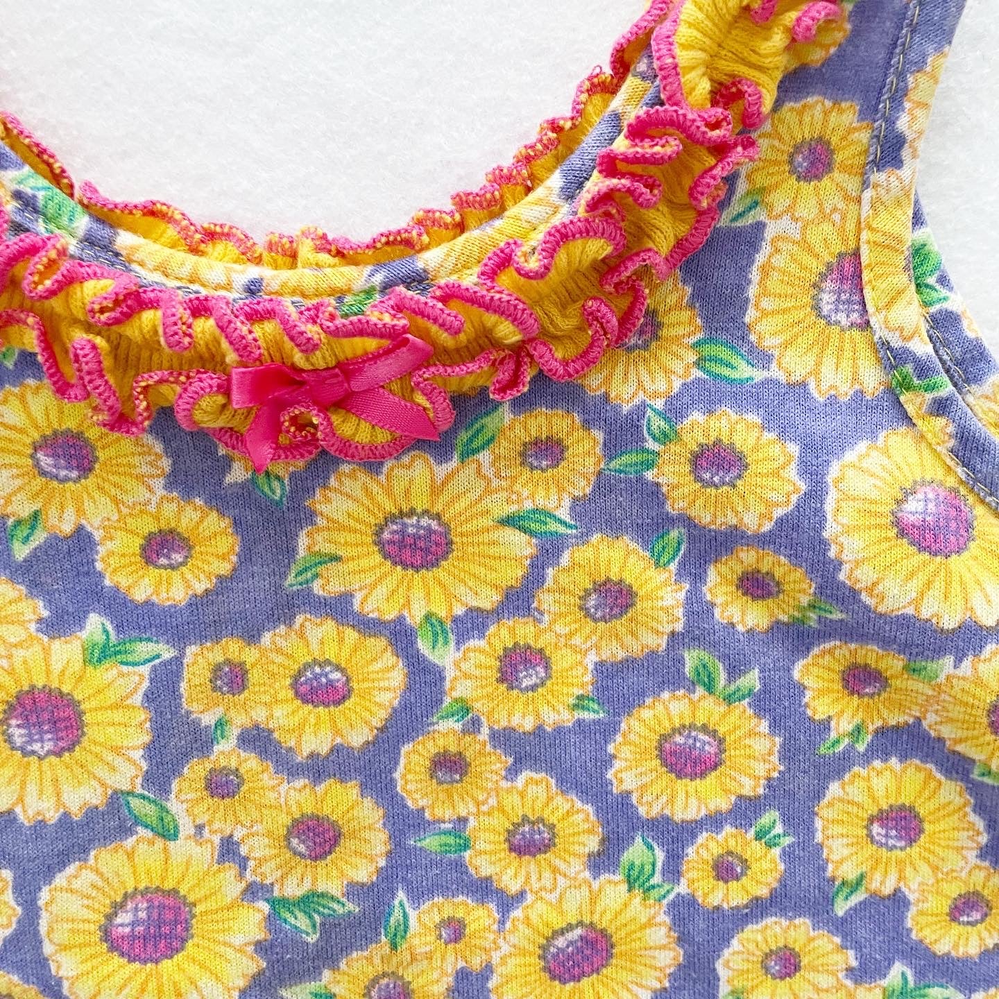 Sunflower Swing Tank Top - Yellow Clover Vintage Kids Clothes