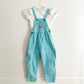 Vintage OshKosh Turquoise Stripe Girls Bubble Overalls Set