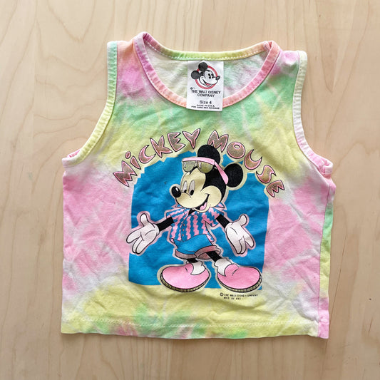 Mickey Mouse Tie Dye Tank - Yellow Clover Vintage Kids Clothes