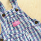 Vintage OshKosh Plaid Elastic Cuff Overalls - Yellow Clover Vintage Kids Clothes
