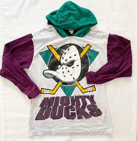 Adult Mighty Ducks Hooded Tee - Yellow Clover Vintage Kids Clothes