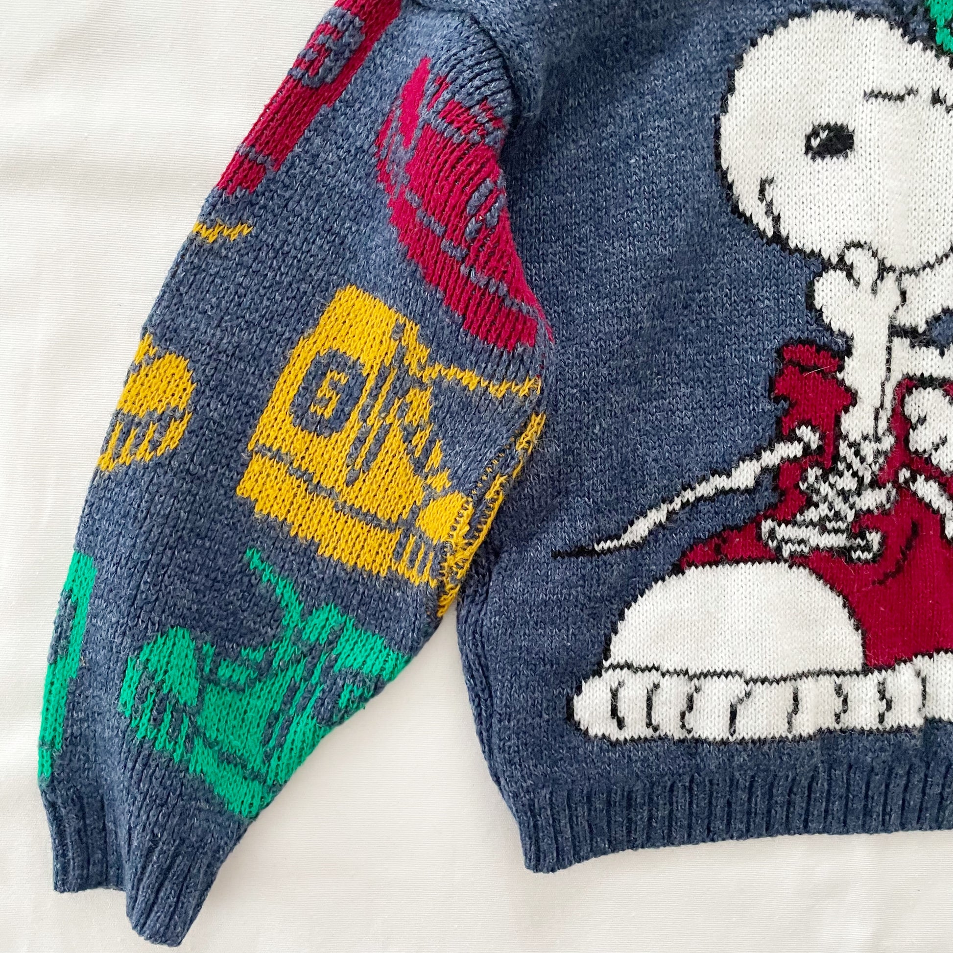 Hot Cashews Snoopy Sneaker Sweater • 5T (?) - Yellow Clover Vintage Kids Clothes