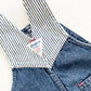 OshKosh Dark Denim Stripe Overalls - Yellow Clover Vintage Kids Clothes