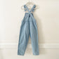 OshKosh Floral Woven Light Wash Keyhole Back Overalls - Yellow Clover Vintage Kids Clothes