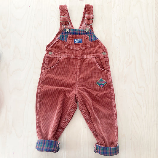OshKosh Outdoors Rust Chunky Cord Overalls - Yellow Clover Vintage Kids Clothes