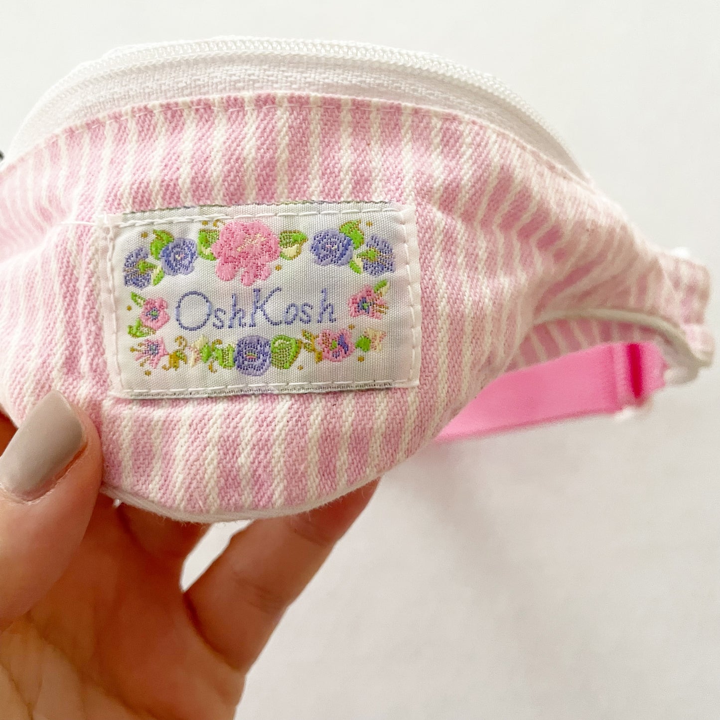 OshKosh Pink Striped Belt Bag - Yellow Clover Vintage Kids Clothes