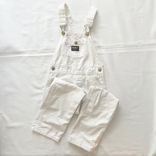 OshKosh Classic Cut White Overalls - Yellow Clover Vintage Kids Clothes