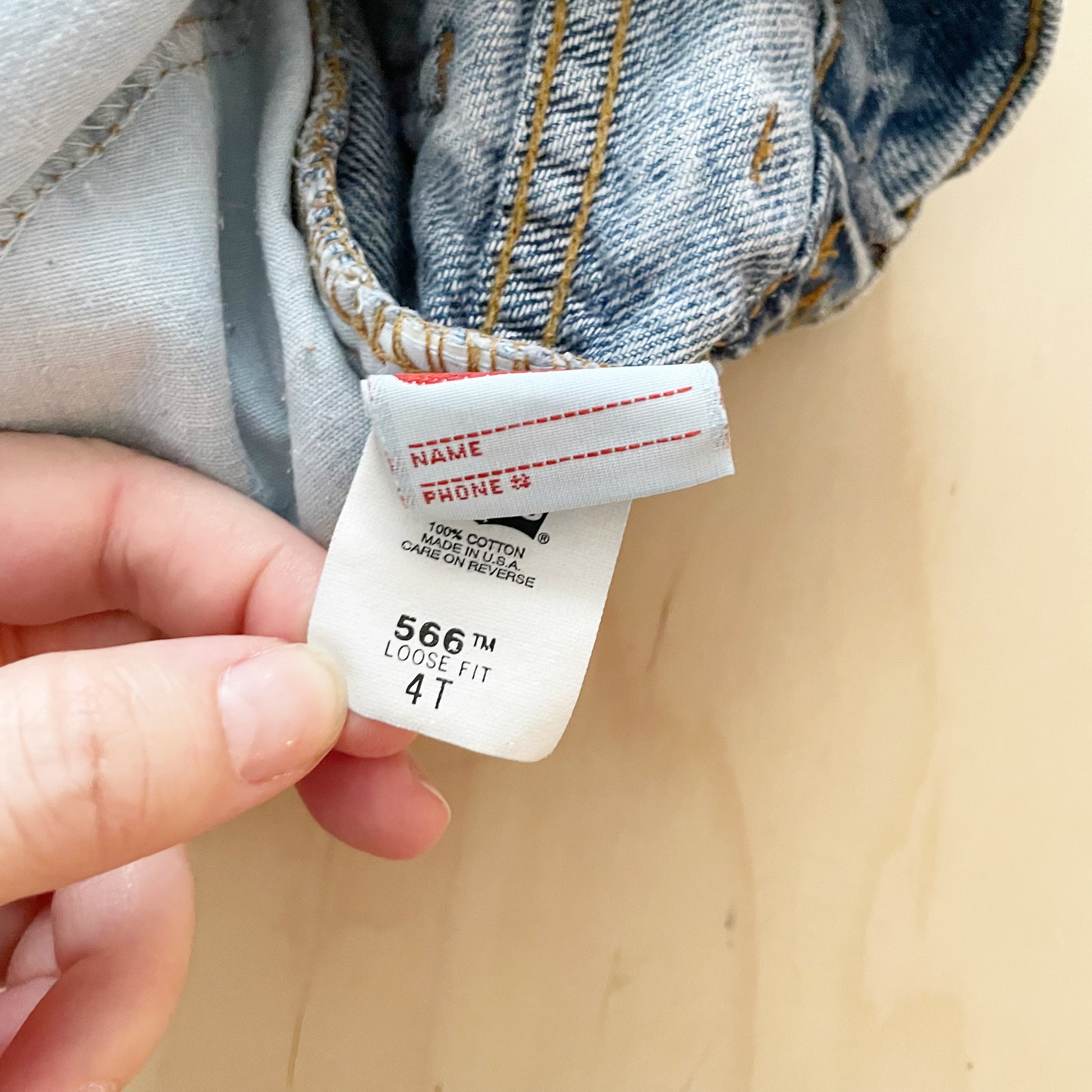 Levi’s 556 Cinched Waist Orange Tab Jeans - Yellow Clover Vintage Kids Clothes