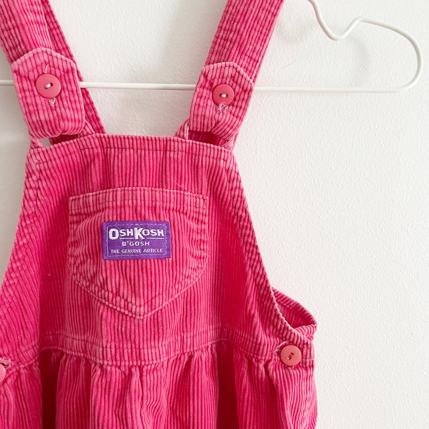 OshKosh Watermelon Pink Cord Bow Back Overalls