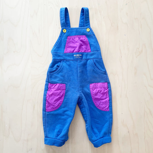 Vintage OshKosh Sweatshirt Romper Overalls - Yellow Clover Vintage Kids Clothes