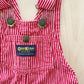 OshKosh Red Hickory Stripe Shortalls - Yellow Clover Vintage Kids Clothes