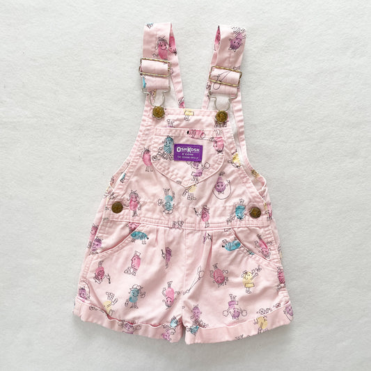 OshKosh Fingerprint People Shortalls - Yellow Clover Vintage Kids Clothes