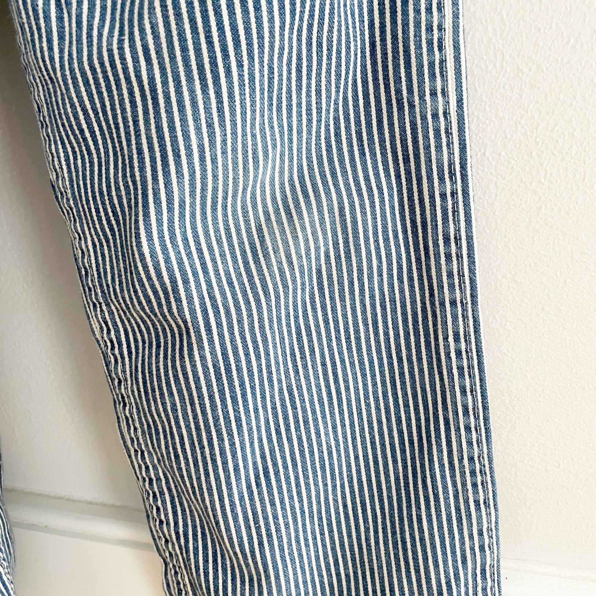 OshKosh Classic Hickory Stripe Overalls - Yellow Clover Vintage Kids Clothes