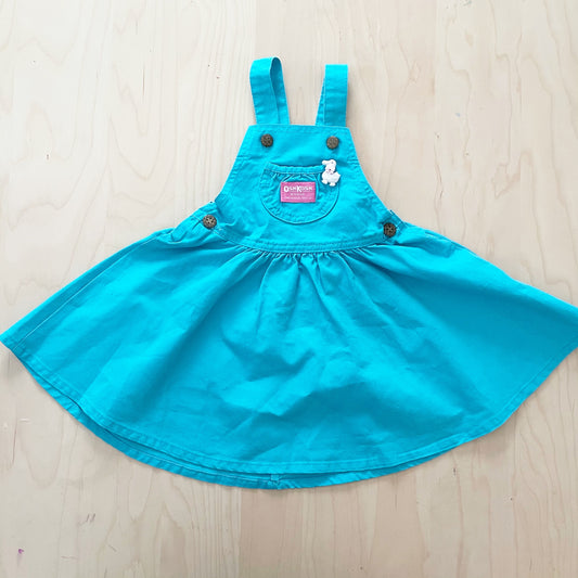 Vintage OshKosh Turquoise Skirtall - Yellow Clover Vintage Kids Clothes