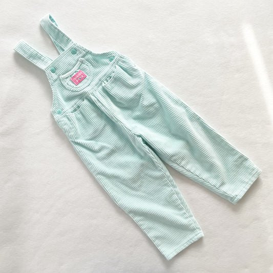 OshKosh Mint Chunky Cord Overalls - Yellow Clover Vintage Kids Clothes