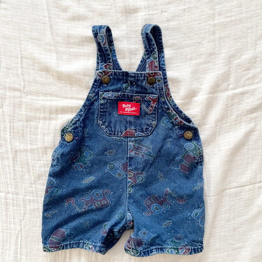 Baby B’gosh Construction Vehicle Shortalls - Yellow Clover Vintage Kids Clothes