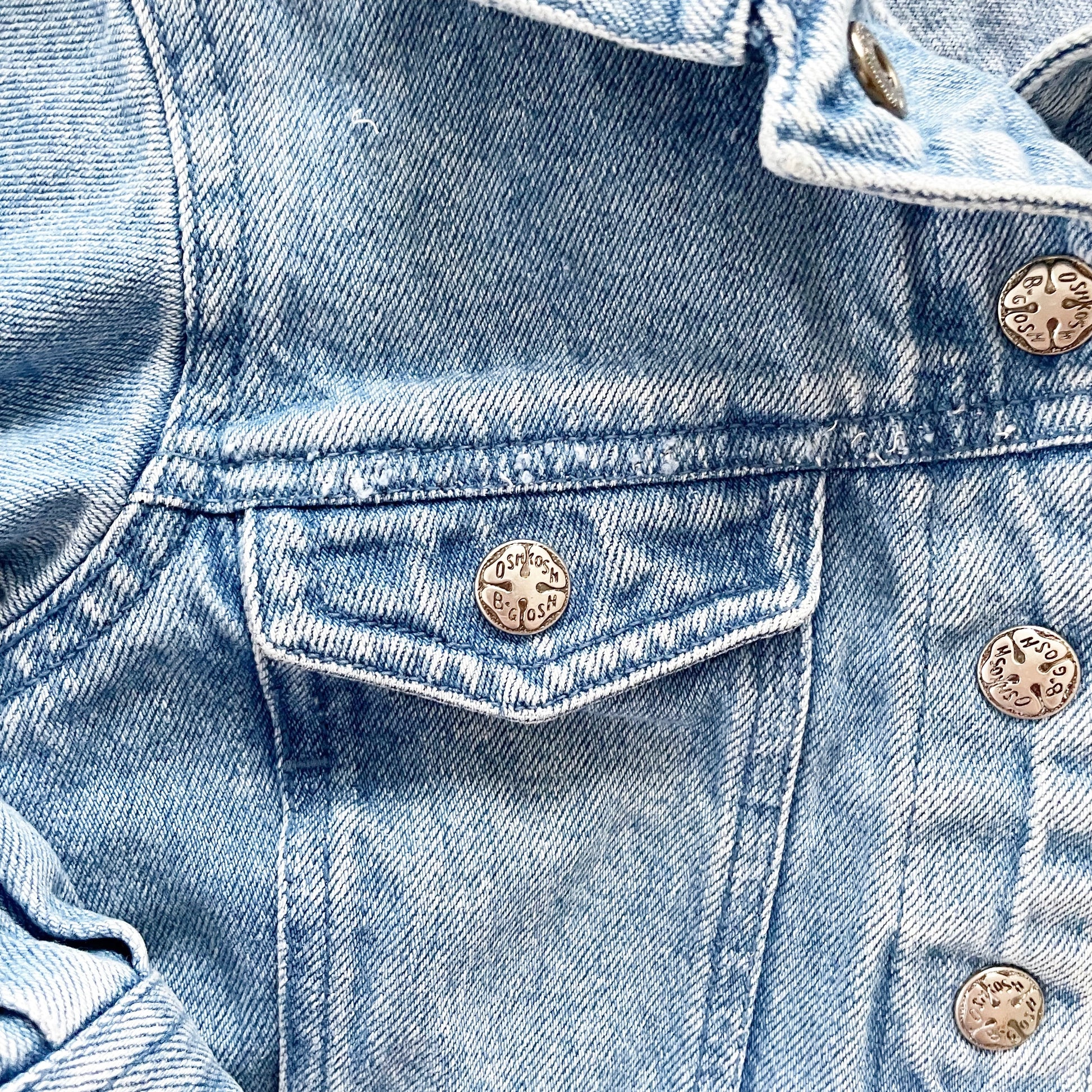 OshKosh Ruffle Denim Jacket - Yellow Clover Vintage Kids Clothes
