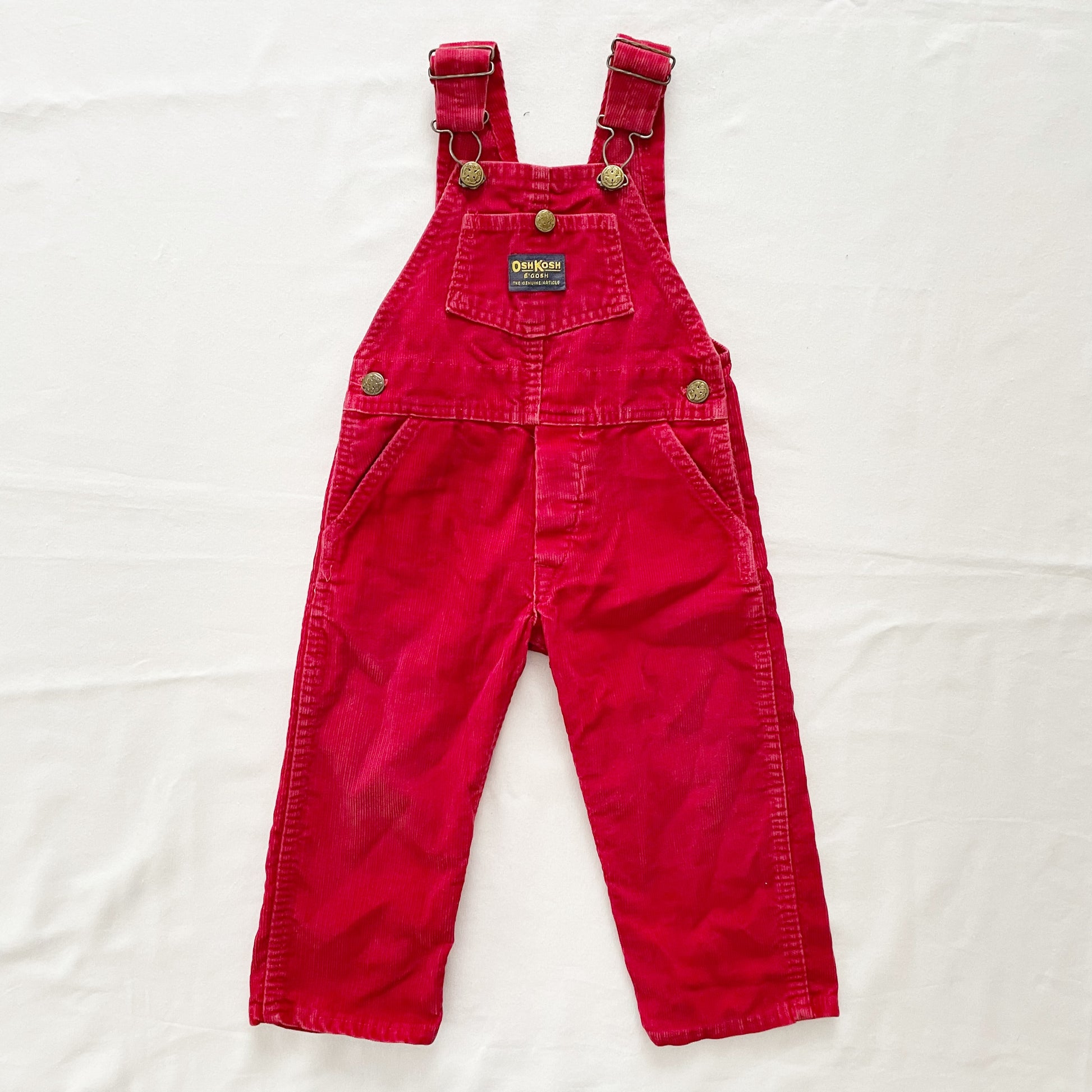 Vintage OshKosh Dark Red Cord Overalls