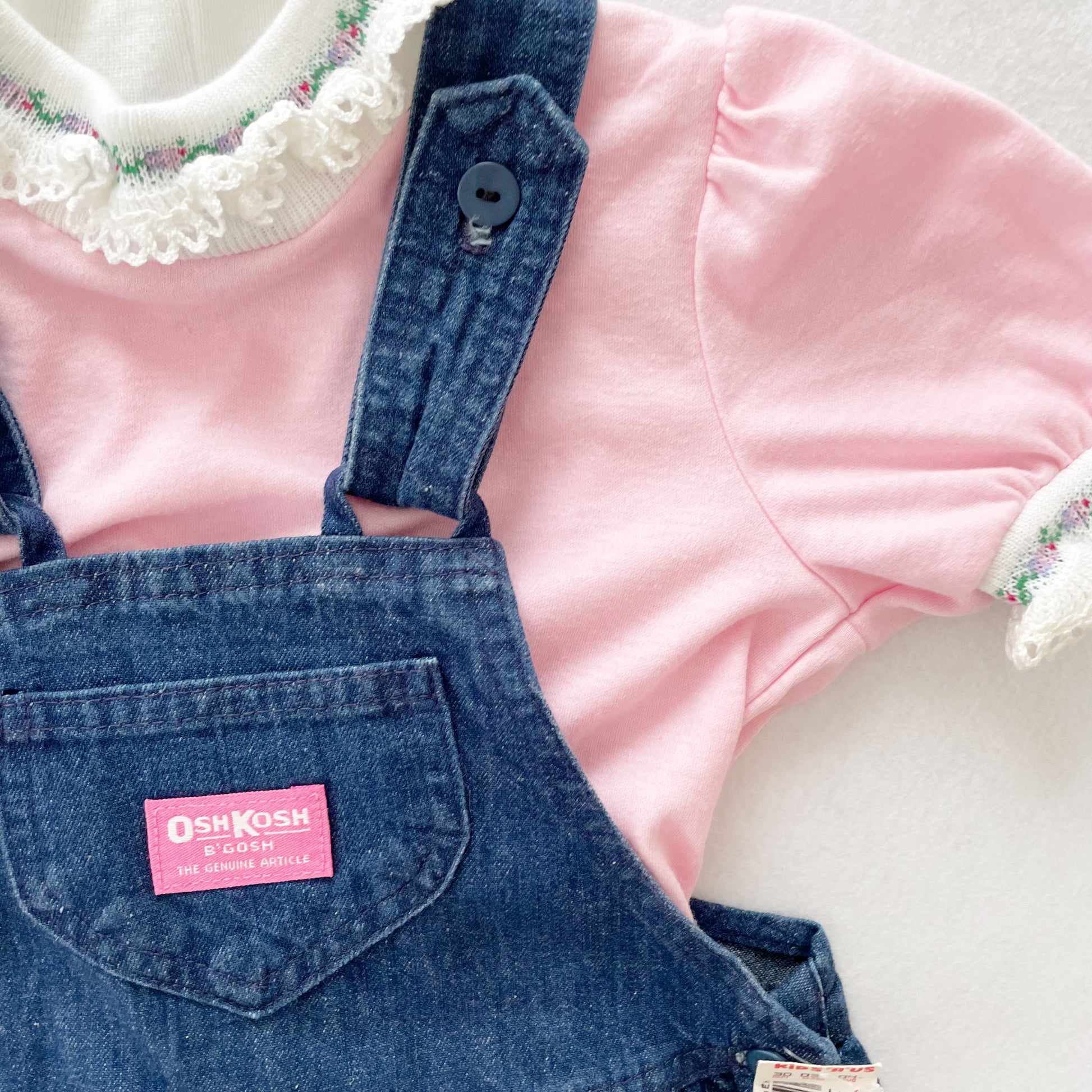 OshKosh Bow Back Overalls Set - Yellow Clover Vintage Kids Clothes