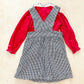 Vintage OshKosh Ladybug Checkered Pinafore Set - Yellow Clover Vintage Kids Clothes
