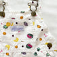 Cutecumber Fruit Print Shortalls - Yellow Clover Vintage Kids Clothes