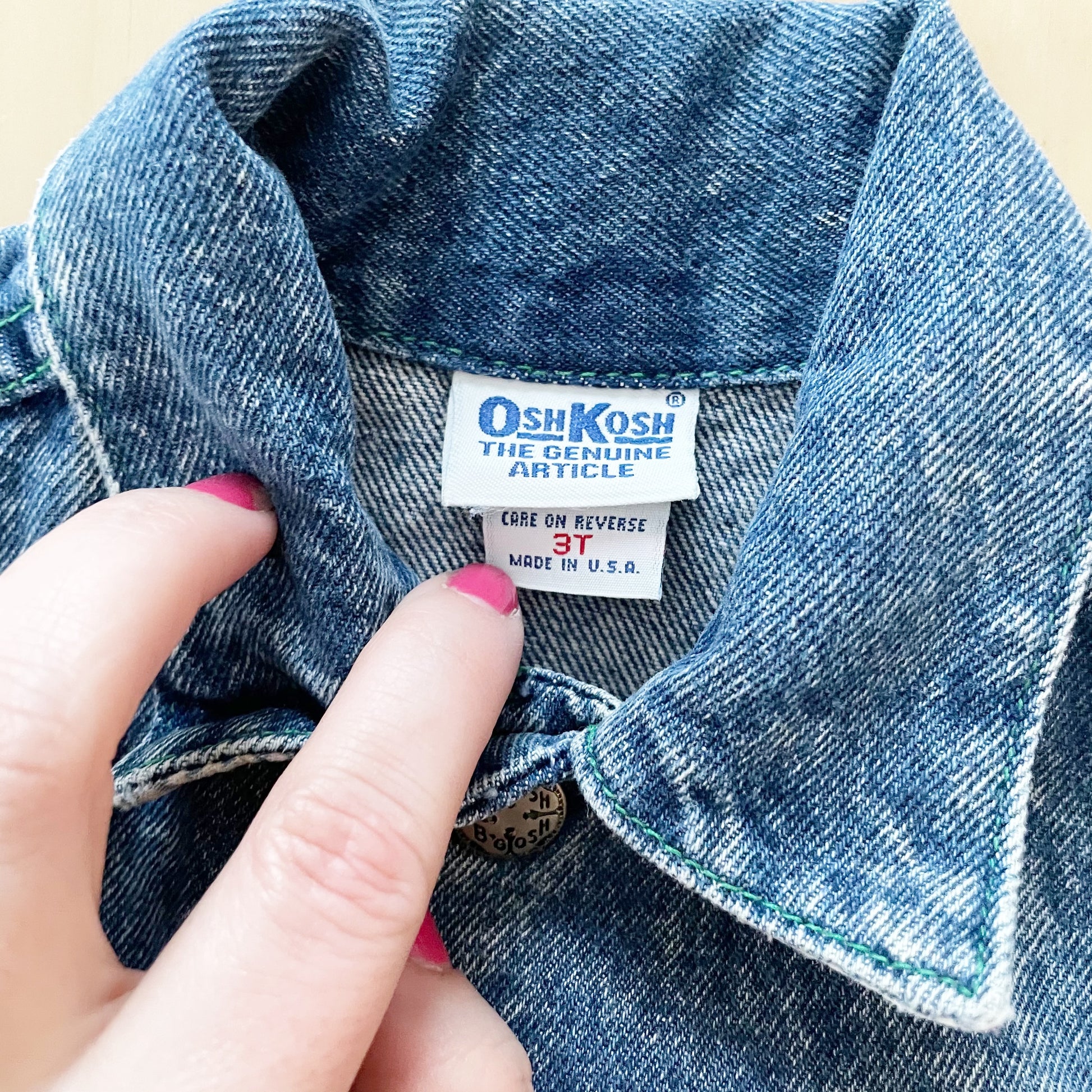 OshKosh Joe’s Garage Embossed Acid Wash Jacket - Yellow Clover Vintage Kids Clothes