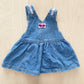 Barney and Baby Bop Denim Skirtall - Yellow Clover Vintage Kids Clothes
