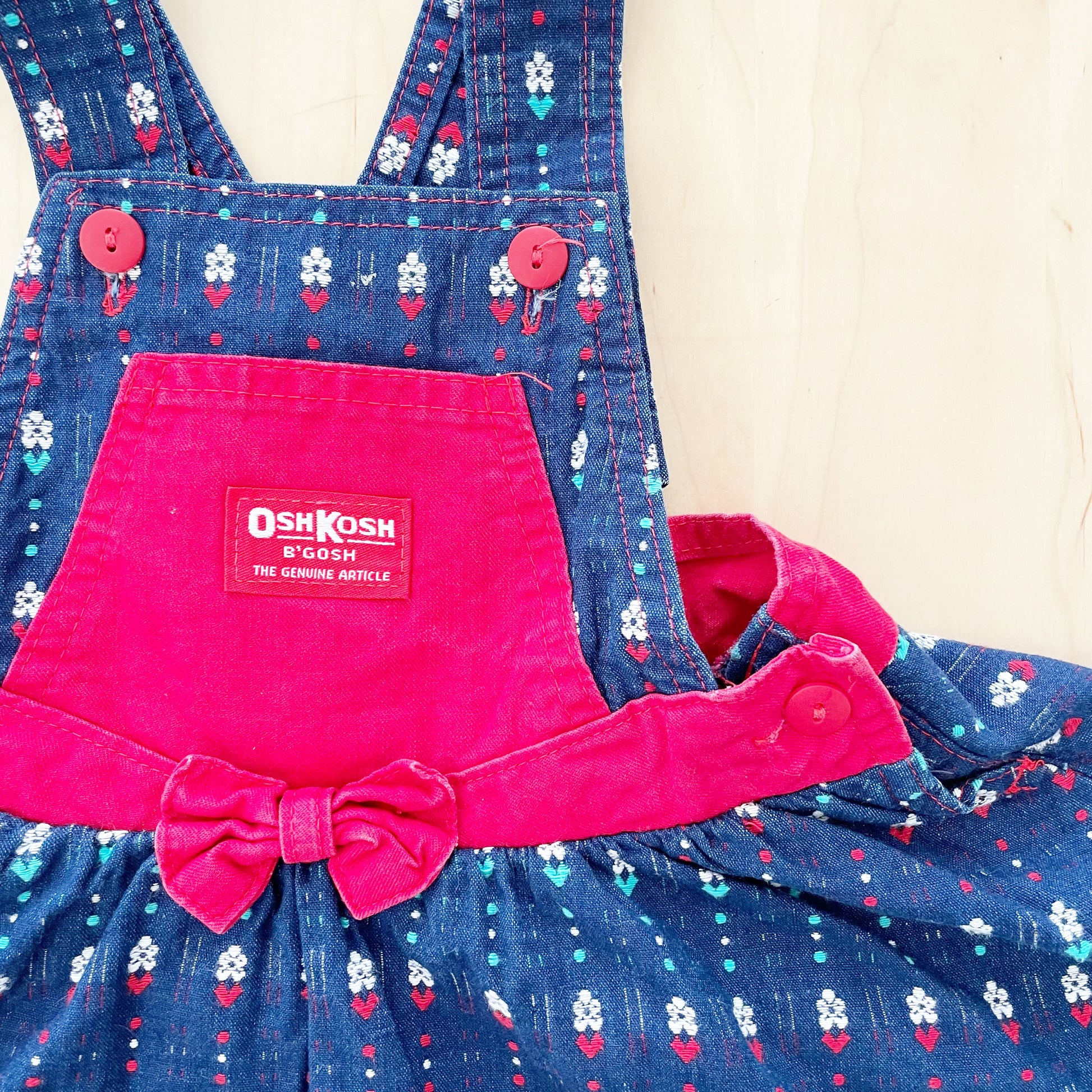 OshKosh Flower Woven Bow Front Skirtall - Yellow Clover Vintage Kids Clothes