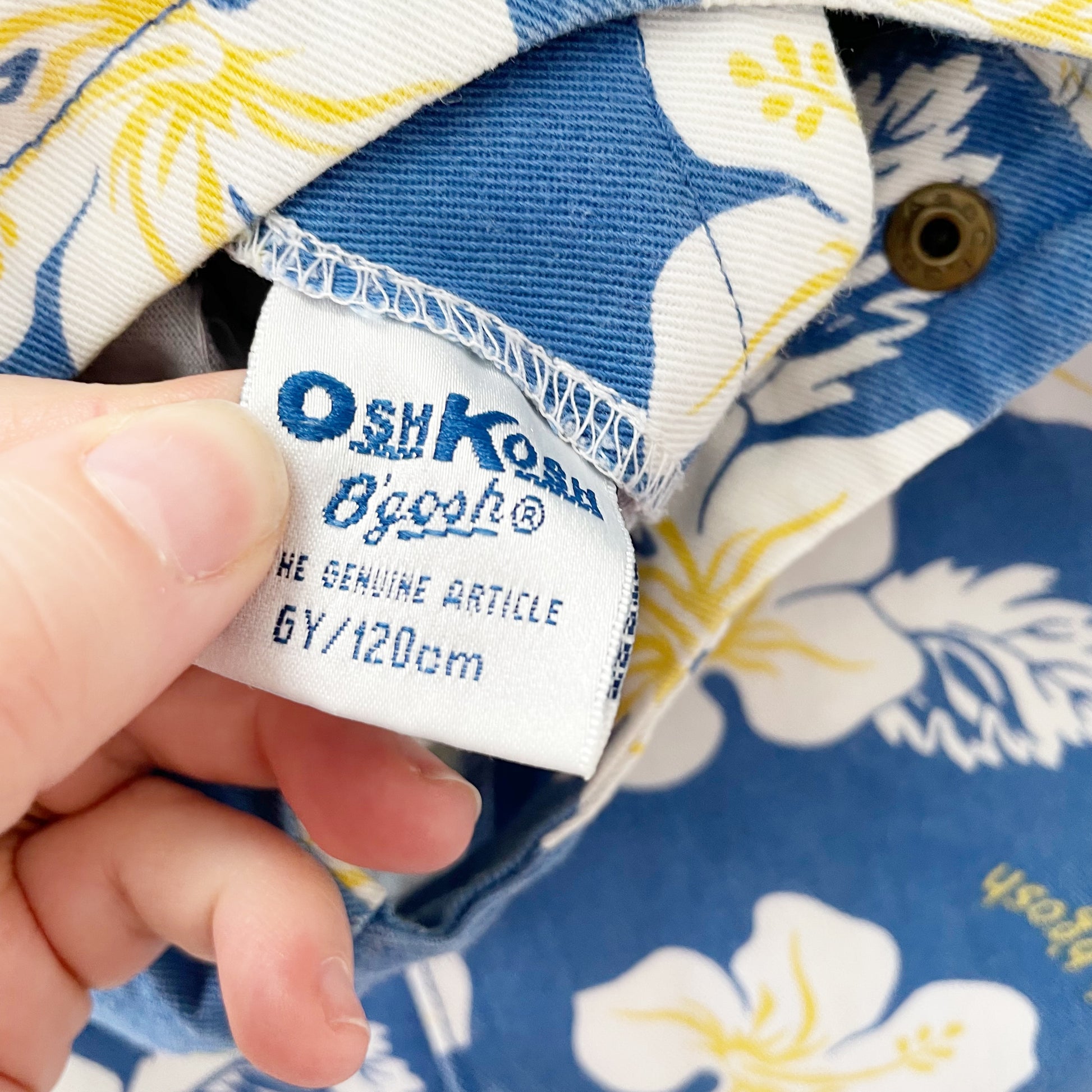 OshKosh Tropical Floral Side Tie Dress - Yellow Clover Vintage Kids Clothes