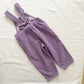 OshKosh Bow Back Lilac Floral Cord Overalls - Yellow Clover Vintage Kids Clothes