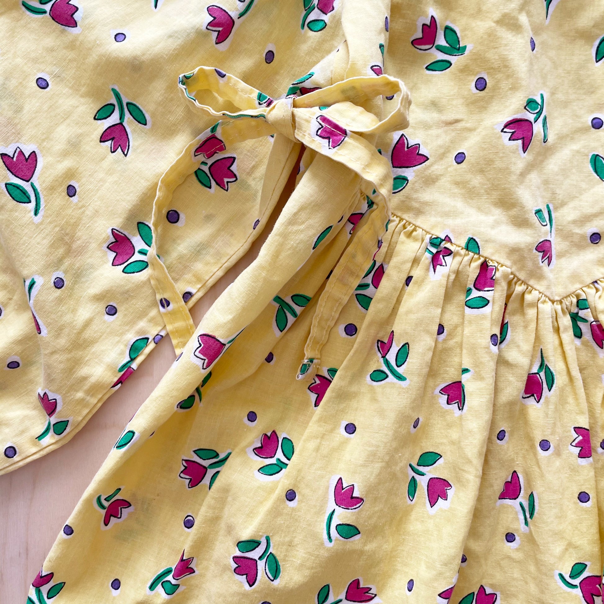 OshKosh Yellow Tulip Dress - Yellow Clover Vintage Kids Clothes