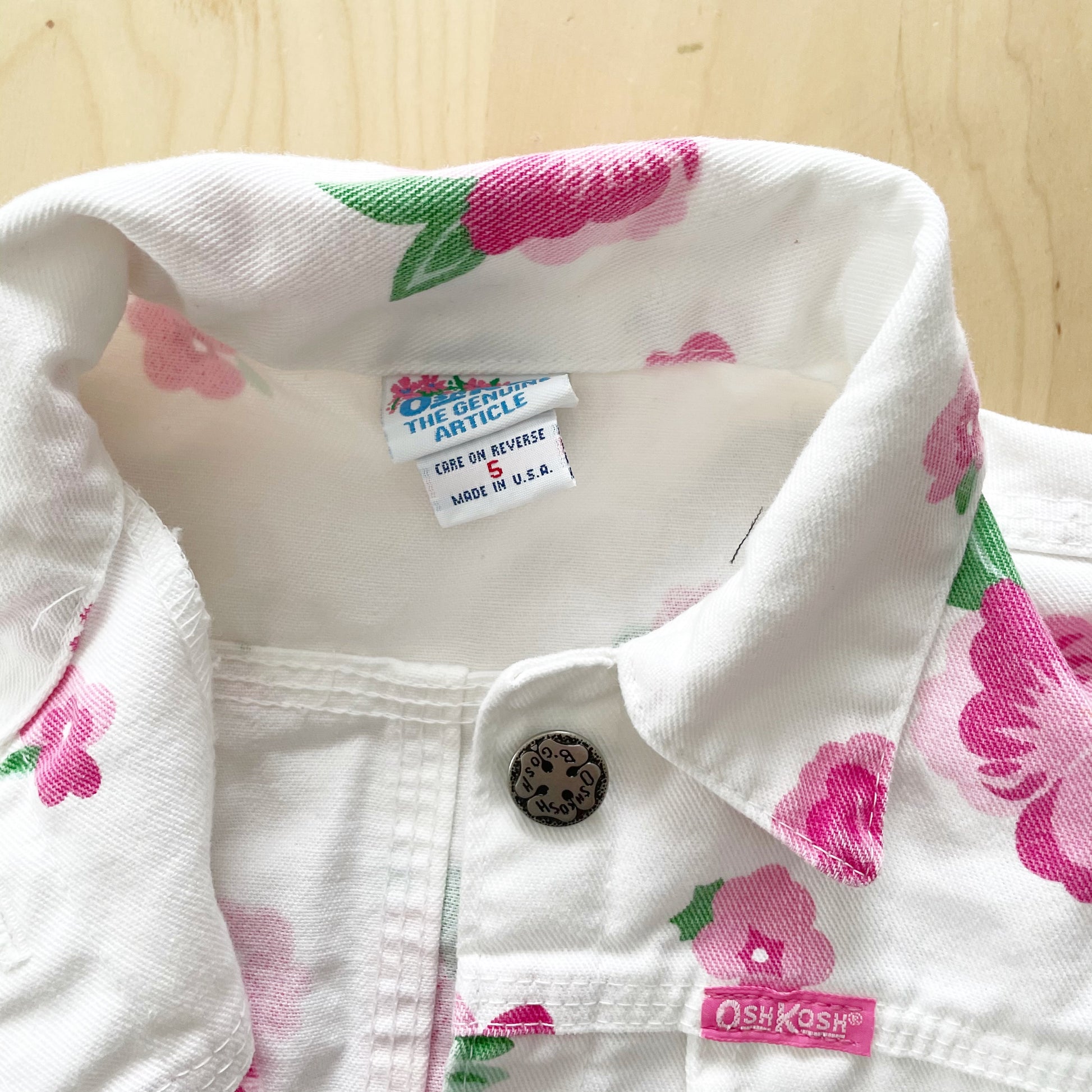 OshKosh Hibiscus Flower Cropped Jacket + Skirt - Yellow Clover Vintage Kids Clothes