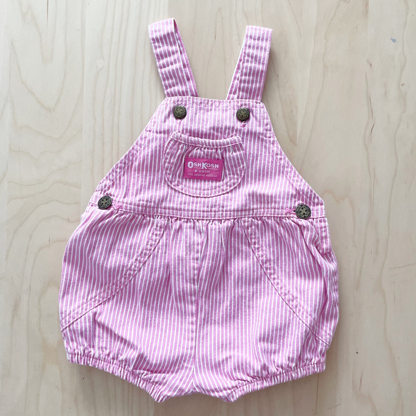 OshKosh Pink Engineer Stripe Bubble Overalls