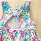 Vintage OshKosh Bright Floral Tie Back Dress - Yellow Clover Vintage Kids Clothes