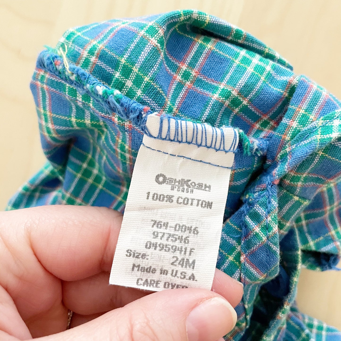 Vintage OshKosh Plaid Button Front Shortalls