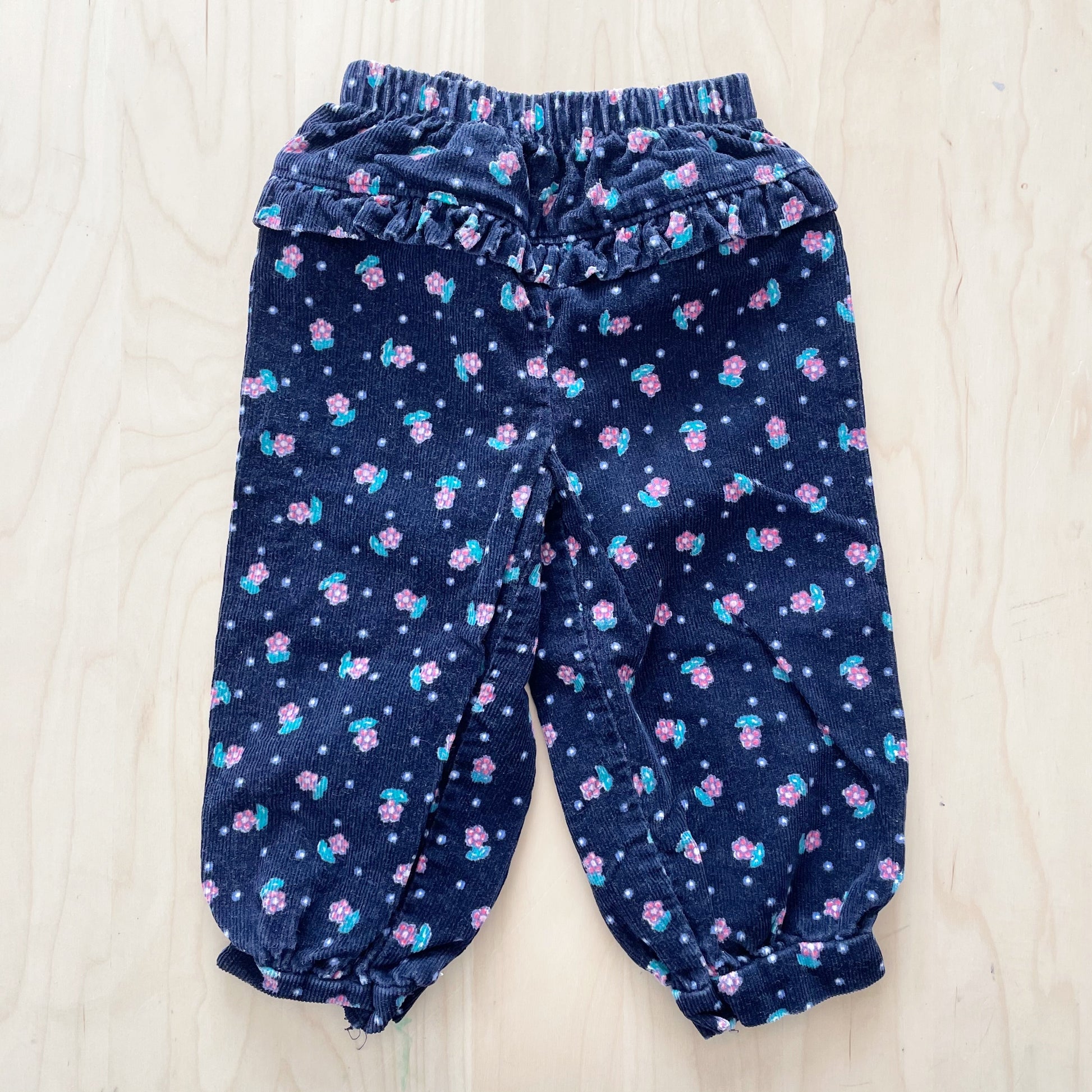 OshKosh Floral Cord Pants - Yellow Clover Vintage Kids Clothes