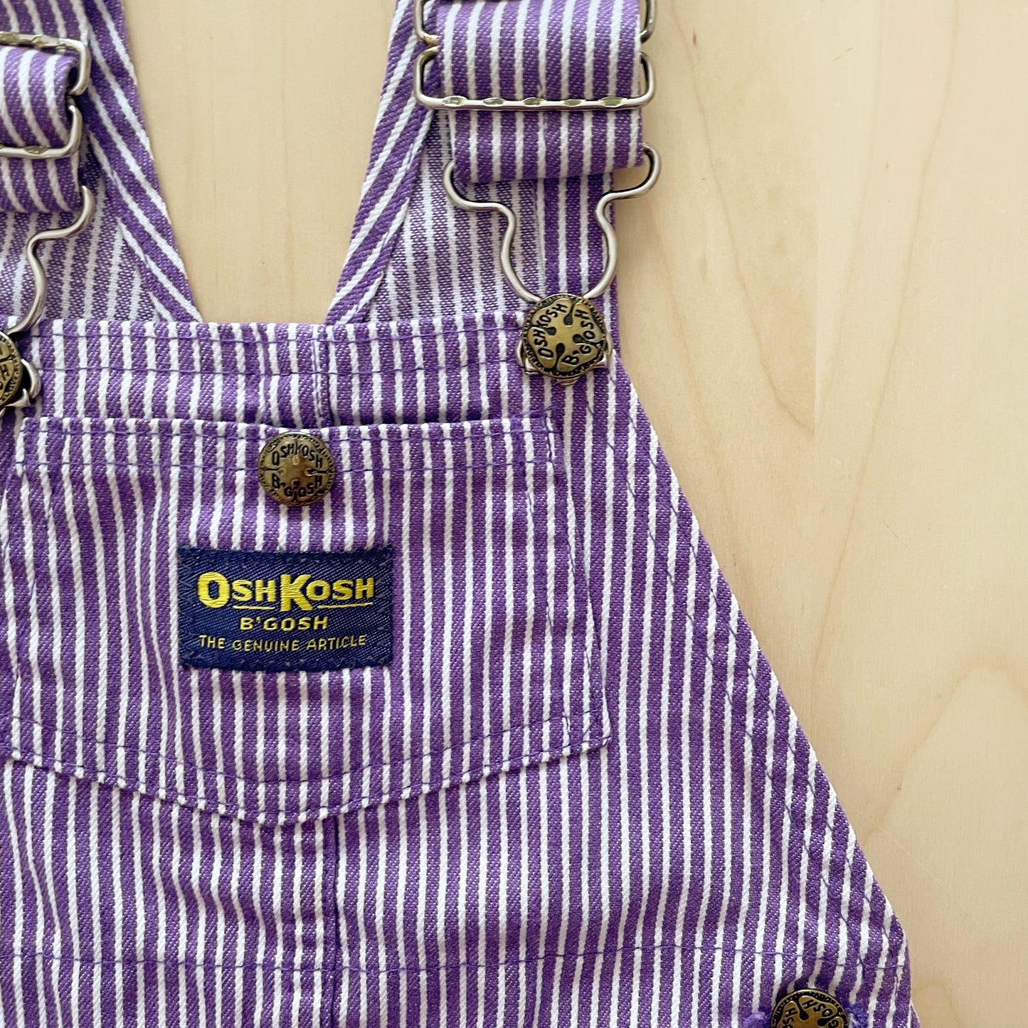 OshKosh Purple Hickory Striped Shortalls