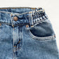 Levi’s Dark Wash White Tab Shorts - Yellow Clover Vintage Kids Clothes