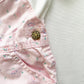 OshKosh Light Pink Floral Print Shortalls Set - Yellow Clover Vintage Kids Clothes